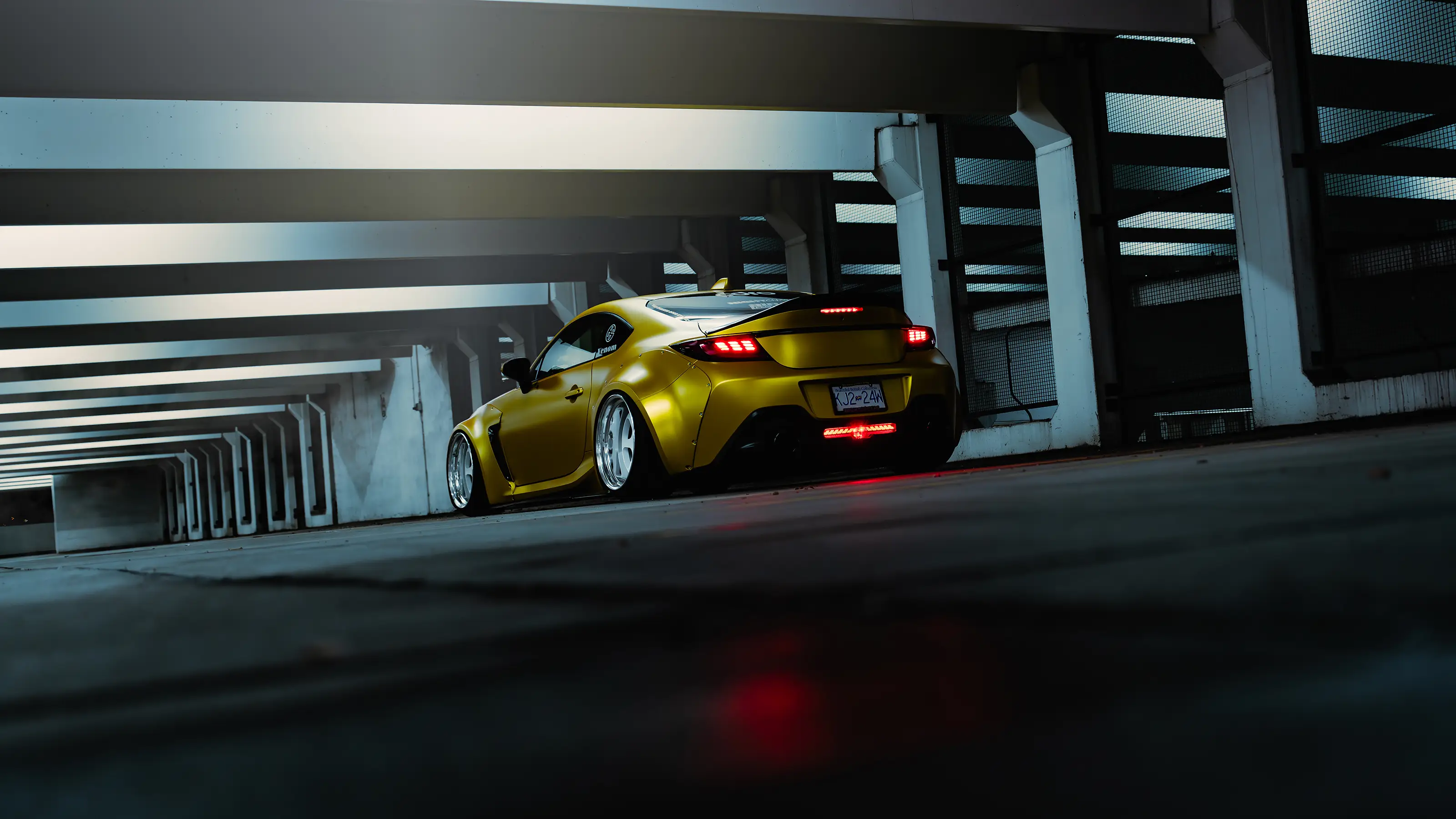 Cover image for Yellow Subaru BRZ on ADRO Aero | Vancouver Night Car Photography